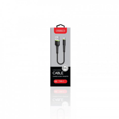 Кабель Intaleo CBFLEXT0 USB-USB Type-C 0.2м Black (1283126487446)