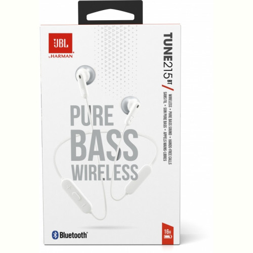 Bluetooth-гарнітура JBL Tune T215BT White (JBLT215BTWHT)