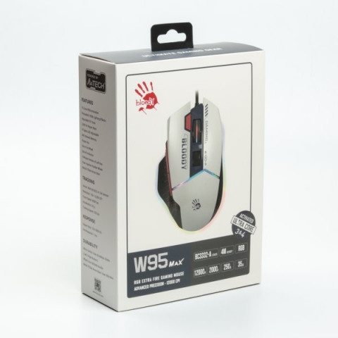 Миша ігрова A4Tech W95 Max Bloody, колір білий, активоване ПЗ