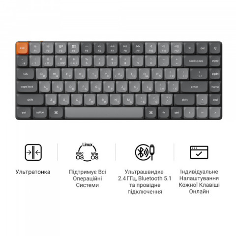 Клавіатура бездротова Keychron K3 Max Gateron Brown Switch Black RGB (K3M-H3-UA) Купити в Україні