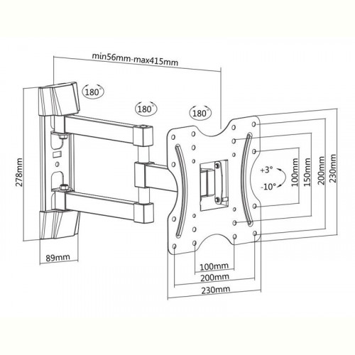 Кронштейн Satelit 19-42PIVOT200A (VESA200х200)