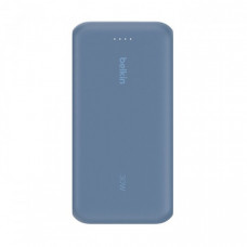 Акумулятор портативний літій-іонний Power Bank Belkin 20000мА·год, 30Вт, з інтегрованим кабелем USB-C, синій