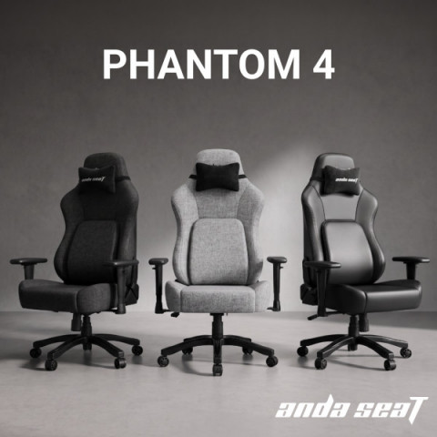 Крісло геймерське ігрове Anda Seat Phantom 4 L до 90 кг Gray Fabric (AD18YSD-72-G-F-G01) Купити в Україні