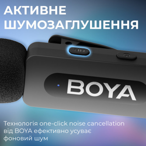Бездротовий петличний мікрофон BOYA BY-V1 Lightning Black Купити в Україні