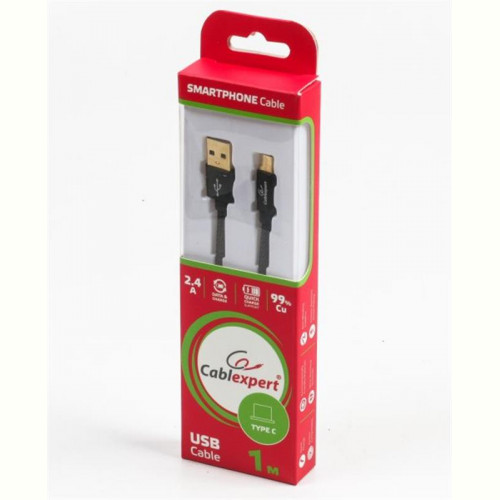 Кабель Cablexpert (CCPB-C-USB-04BK) USB2.0-USB-C преміум 1м чорний