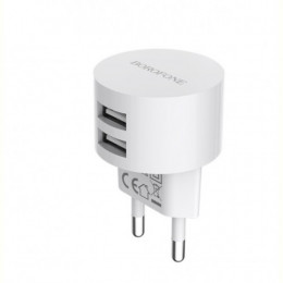 Автомобільний зарядний пристрій Borofone BA23A Brilliant (2USB, 2.4А) White (BA23AW)