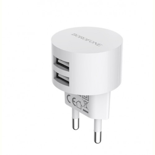 Автомобільний зарядний пристрій Borofone BA23A Brilliant (2USB, 2.4А) White (BA23AW)