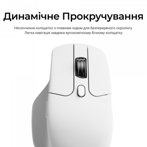 Миша Keychron M6S Wireless/Bluetooth/USB White PAW3311 (M6S-B72) Купити в Україні