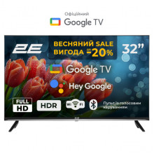 Телевізор 32" 2E LED FHD 60Hz Smart Google TV Black