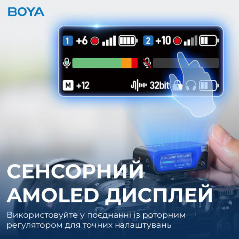 Бездротовий мікрофон BOYA MIC 2-02 Type-C/TRS Black Купити в Україні