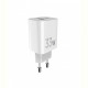 Мережевий зарядний пристрій Sigma mobile X-power 33W GaN, PD, QC (1xUSB-C + 1xUSB-A) White (PS33-01)
