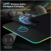 Килимок для миші з бездротовим зарядним пристроєм Choetech (T543-F) RGB Illuminated 15W Wireless Charging Mouse Pad