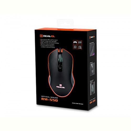 Мишка REAL-EL RM-550 Black USB