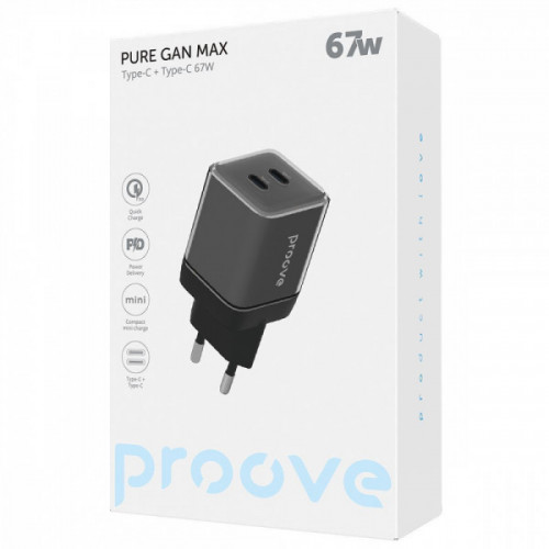 МЗП Proove Pure GaN Max 67W (Type-C + Type-C) black Купити в Україні