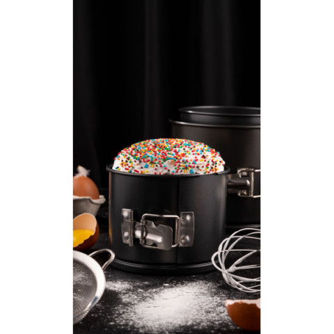 Форма для випікання паски/кекса Ardesto Gemini, 16х13см, вуглецева сталь, роз'ємна, кругла, сірий