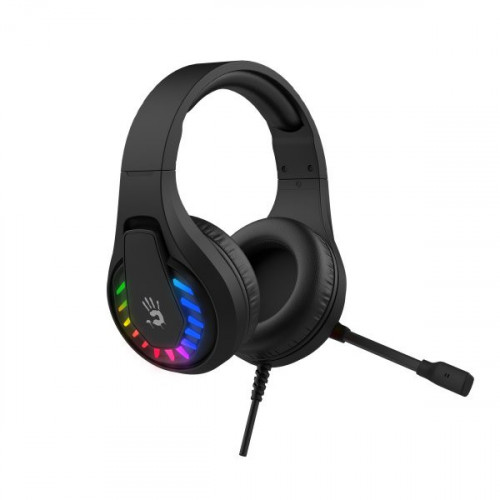 Гарнітура ігрова Bloody G230 з LED підсвічуванням, чорний колір, USB