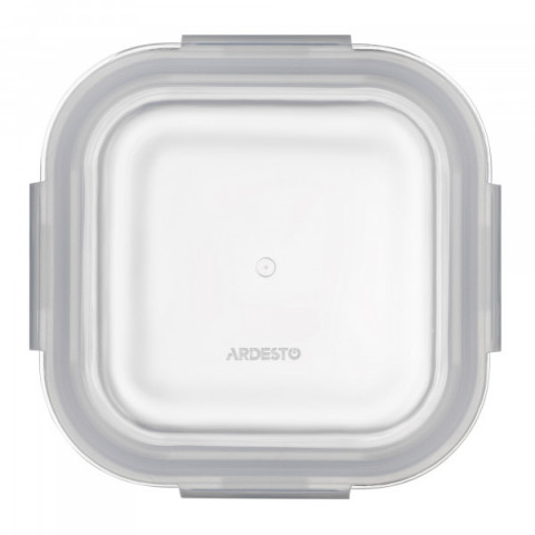 Контейнер для зберігання харчових продуктів Ardesto Gemini 0.8л, боросилікатне скло, пластик, квадратний, прозорий