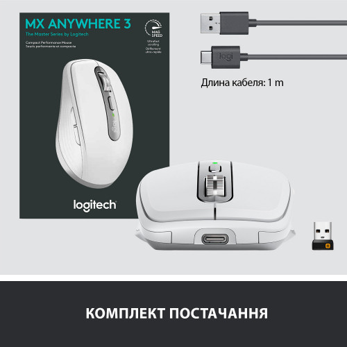 Мишка Logitech MX Anywhere 3 Wireless Pale Grey (910-005989)