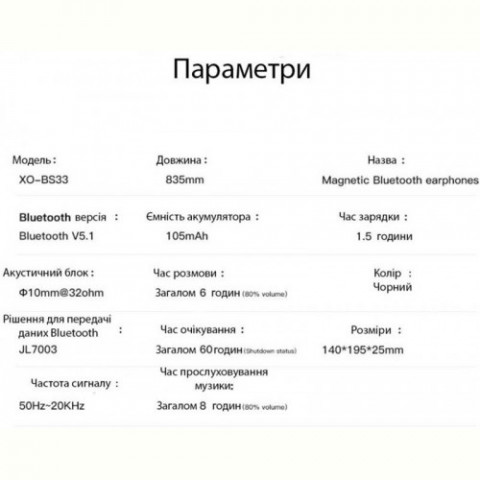 Bluetooth-гарнітура XO BS33 Sport Black (XO-BS33-BK)