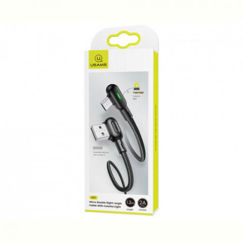 Кабель Usams US-SJ458 USB - Micro USB, 1.2 м, Black (SJ458USB01)