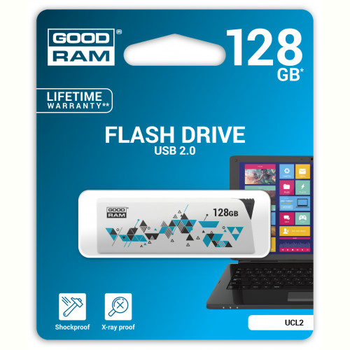 Флеш-накопичувач USB 128GB GOODRAM UCL2 (Cl!ck) White (UCL2-1280W0R11)