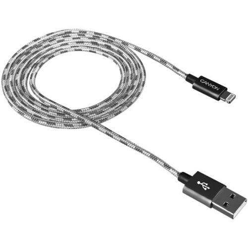 Кабель Lightning Canyon USB/Apple Lightning Silver 1m (CNE-CFI3DG)