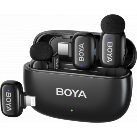 Бездротовий петличний мікрофон Boya mini 2-01 Type-C/Lightning Black Купити в Україні