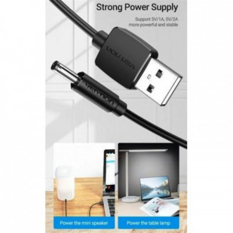 Кабель Vention USB-DC 3.5mm, 0.5m, Black (CEXBD)