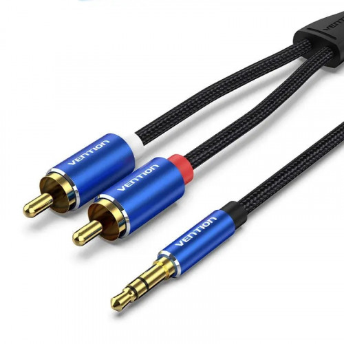 Кабель Vention AUX 3.5 mm M - 2xRCA M, 1.5 m, Blue (BCPLG)