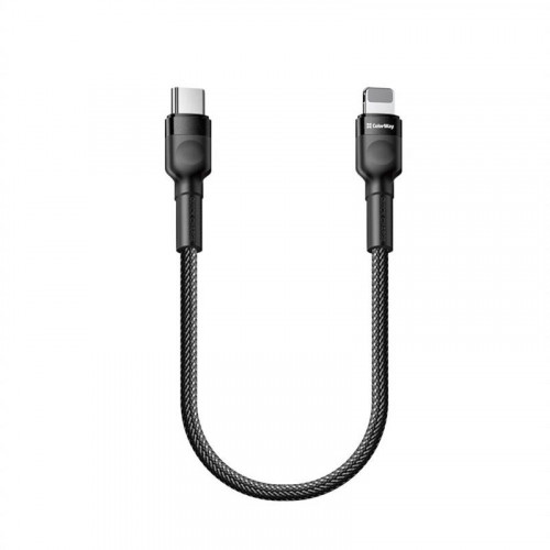 Кабель ColorWay USB-C-Lightning (PD Fast Charging 20W), 3.0А, 0.3м, Black (CW-CBPDCL054-BK)