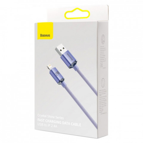 Кабель Baseus Crystal Shine USB - Lightning (M/M), 2.4A, 2 м Purple (CAJY000105)
