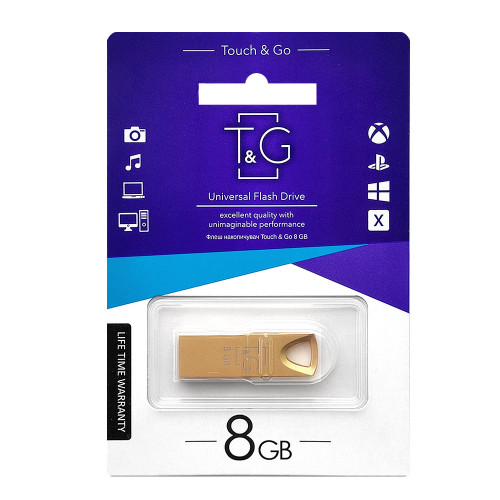 Флеш-накопичувач USB 8GB T&G 117 Metal Series Gold (TG117GD-8G)