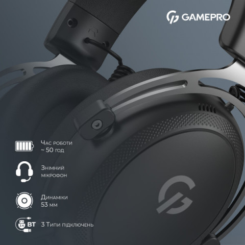 Бездротова ігрова гарнітура Gamepro Asgard Skald (HSW160B) 4-Mode Купити в Україні