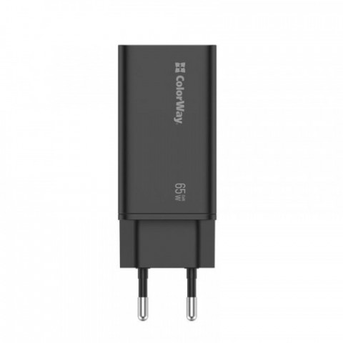 Мережевий зарядний пристрій ColorWay GaN3 Pro Power Delivery (2USB Type-C PDx3A