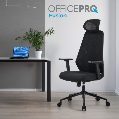 Крісло офісне OfficePro Fusion OC577B Black Купити в Україні