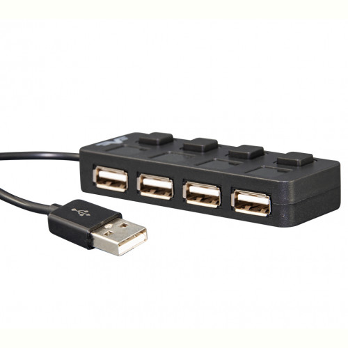 Концентратор USB 2.0 Frime 4хUSB2.0 Black (FH-20010)