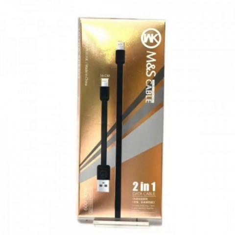 Кабель WK WDC-009 M&S Lightning/microUSB, 1м Black (2000700004696)
