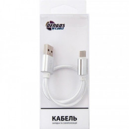 Кабель Dengos USB-USB Type-C 0.25м White (NTK-TC-SHRT-WHITE)