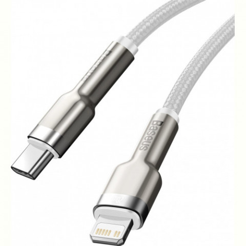 Кабель Baseus Cafule Metal USB-C - Lightning (M/M), 1 м White (6953156202078)