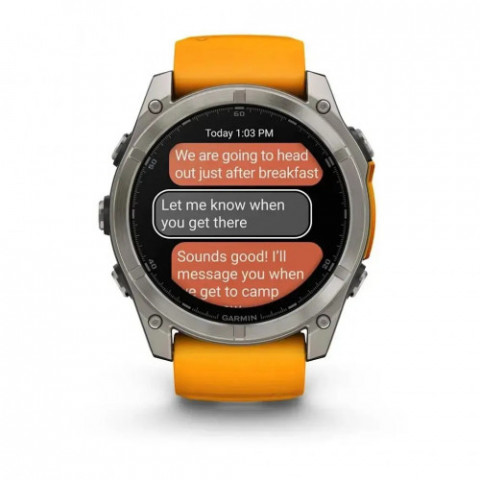 Смарт-годинник Garmin Fenix 8 51mm AMOLED Sapphire Graphite DLC Titanium with Spark Orange Silicone (010-02905-53)