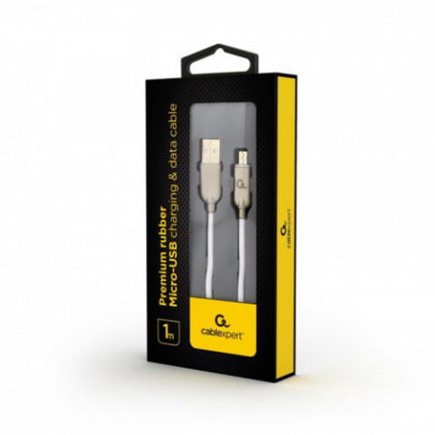 Кабель Cablexpert (CC-USB2R-AMmBM-1M-W) USB 2.0 A - microUSB, преміум, 1м, білий