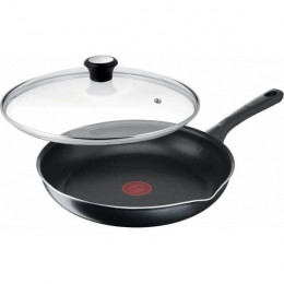 Сковорода з кришкою Tefal Day by Day, 24см, з кришкою, алюміній, бакеліт, скло, чорний