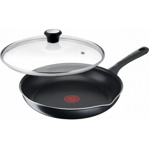 Сковорода з кришкою Tefal Day by Day, 24см, з кришкою, алюміній, бакеліт, скло, чорний