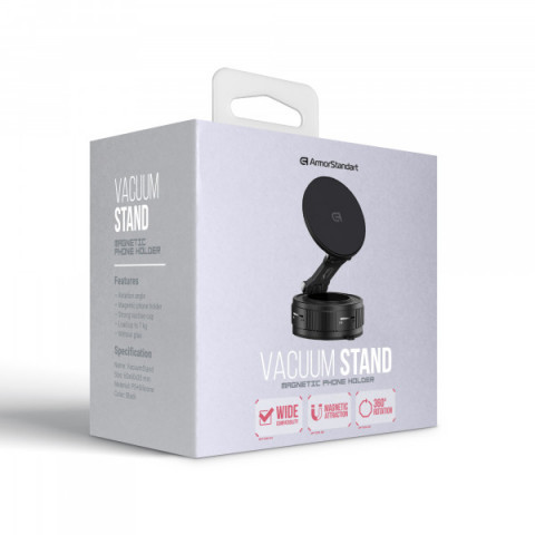 Автотримач для телефона магнітний ArmorStandart VacuumStand black (ARM86346)