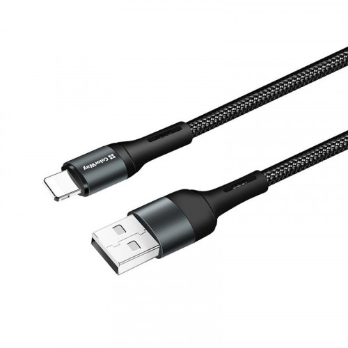 Кабель ColorWay USB-Lightning, nylon, 2.4А, 1м, Black (CW-CBUL045-BK)