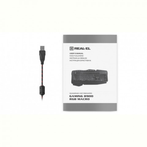 Клавіатура REAL-EL Gaming 8900 RGB Macro Ukr Black USB