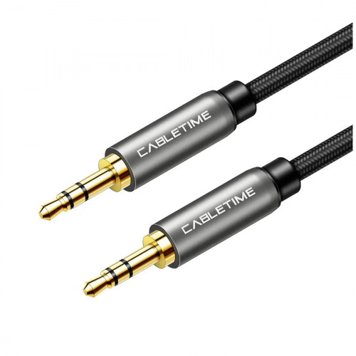 Кабель Cabletime Audio 3.5 mm M - 3.5 mm M, 1 m, Black, 3 pin (CF10H)