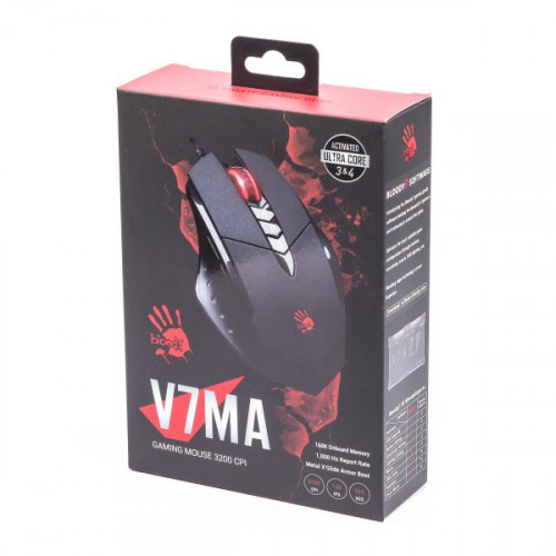 Миша ігрова A4-Tech Bloody V7MA, чорна, з підсвічуванням, USB