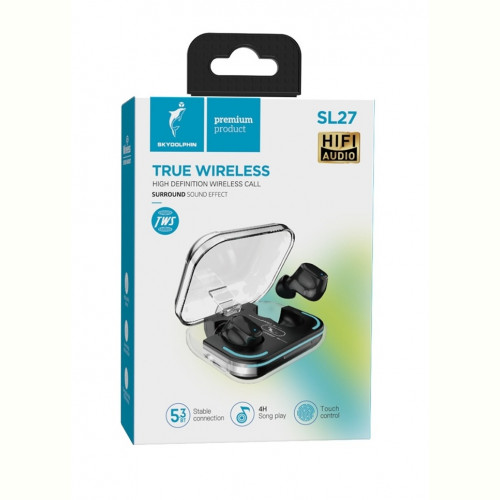 Bluetooth-гарнітура SkyDolphin TWS SL27 Black (SDBTE-000192)