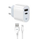 Мережевий зарядний пристрій MadeInFuture MFS12 12W A+C + кабель USB-A to Lightning White (MIF82823)